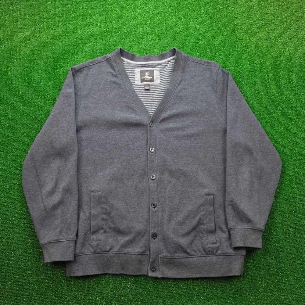 Hart‎ Schaffner Marx Cardigan Sweater Mens XL Blue Button Front Knit Classic